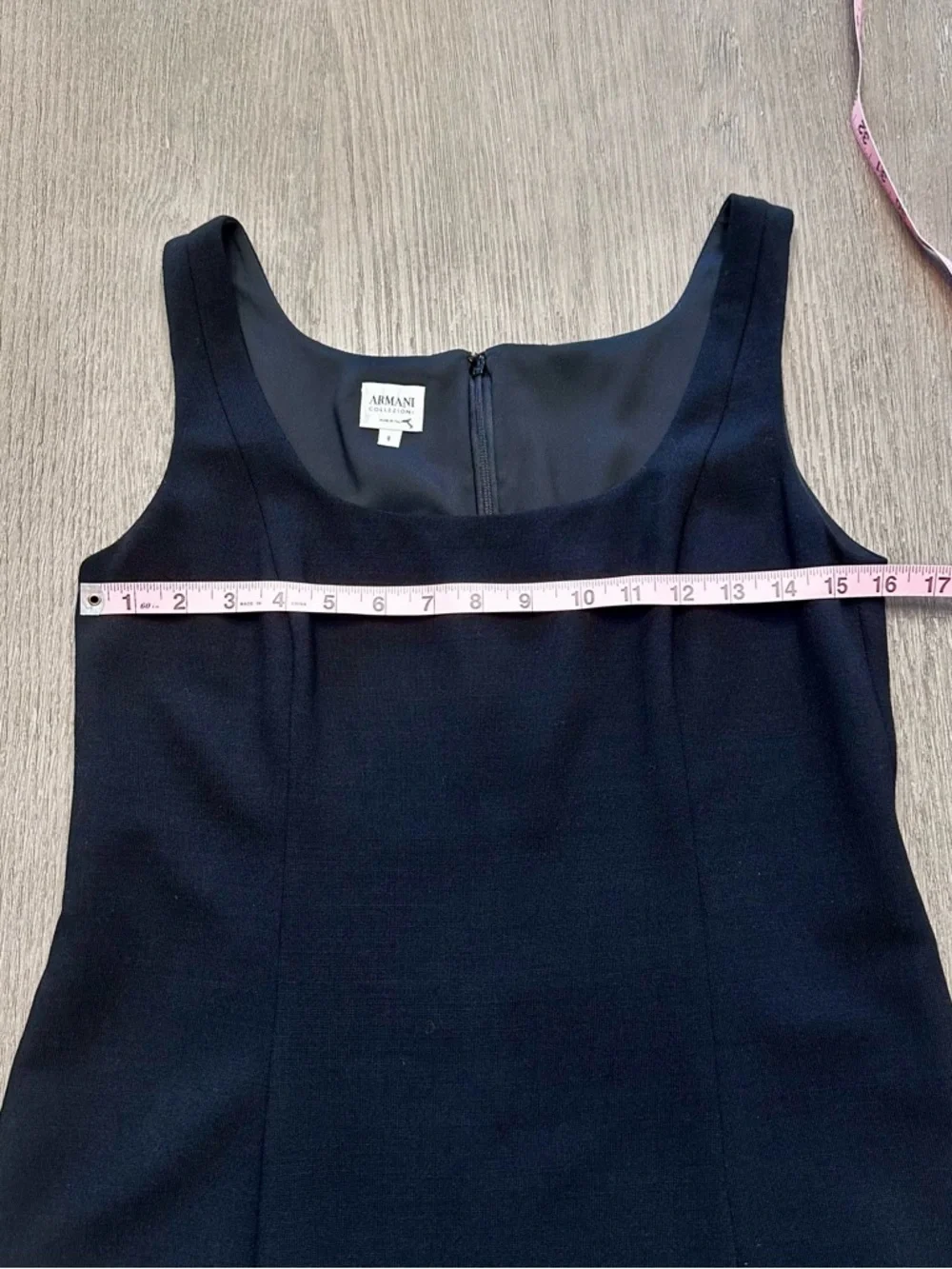 Armani Collezioni Little Black Dress Swing Hem Wool Blend Made in Italy Size 8 - Picture 6 of 9